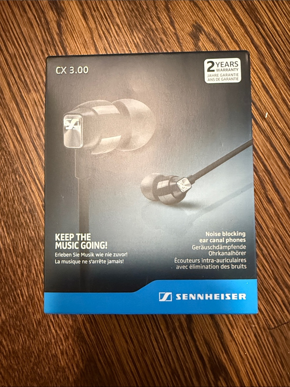 Sennheiser CX 3.00 In-Ear Headphones — Black and Blue Packaging